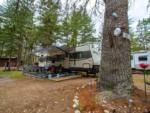 Parked trailer with patio at Spacious Skies Adirondack Peaks - thumbnail