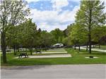 A line of paved RV sites with picnic benches at WOODLAND PARK - thumbnail