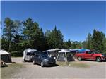 Row of RVs parked on-site at STILLWATER TENT & RV PARK - thumbnail