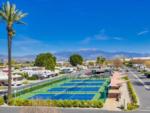 Aerial view of the pickle ball courts at GOLDEN VILLAGE PALMS RV RESORT - thumbnail