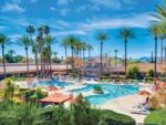 Guest enjoying the swimming pool at GOLDEN VILLAGE PALMS RV RESORT - thumbnail