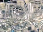 Wine glasses with the wording RVino printed on it at THE PARKWAY RV RESORT & CAMPGROUND - thumbnail