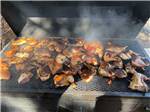 Chicken on a barbeque grill at Port Orford RV Village - thumbnail