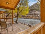 Deck with view of the Colorado River at GLENWOOD CANYON RESORT - thumbnail
