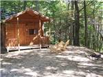 View larger image of One of the rustic rental cabins in the woods at MEADOWBROOK CAMPING AREA image #9