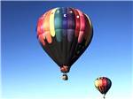 Two colorful hot air balloons at DIXIE FOREST RV RESORT BY RJOURNEY - thumbnail
