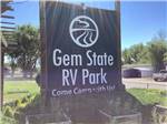 The front entrance sign at GEM STATE RV PARK - thumbnail