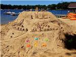 A large sandcastle on the beach at FULLER'S RESORT & CAMPGROUND ON CLEAR LAKE - thumbnail