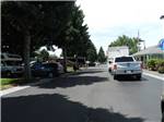 View larger image of RVs and trucks parked with large trees at JANTZEN BEACH RV PARK image #2