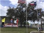 View larger image of Flags at the front entrance at ALAMO REC-VEH PARKMHP image #1