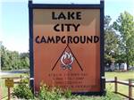 View larger image of Large sign at entrance at LAKE CITY CAMPGROUND image #5