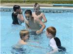 Five children playing in the swimming pool at HORSESHOE ACRES - thumbnail