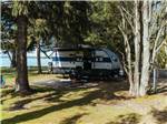 A travel trailer at a shaded site - thumbnail