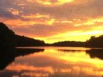 Sun setting over lake at Mountain Lake Campground - thumbnail