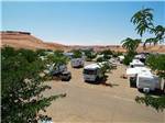 View larger image of A close up aerial view of the RV sites at PAGE LAKE POWELL CAMPGROUND image #2