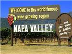 View larger image of A large wooden sign for Napa Valley nearby at TRADEWINDS RV PARK OF VALLEJO image #9