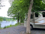 RV with a river view at Kittatinny River Beach Campground - thumbnail