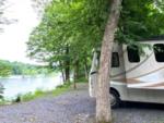 Parked RV at site Kittatinny River Beach Campground - thumbnail