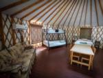 Interior of a yurt rental at PINE MOUNTAIN RV RESORT - thumbnail