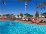 View larger image of A person swimming in the pool at ORANGELAND RV PARK image #4