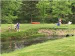 A family fishing from the water's edge at BEAVER MEADOW FAMILY CAMPGROUND - thumbnail
