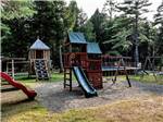 View larger image of The wooden playground equipment at REST N NEST CAMPGROUND image #6