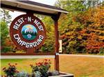 View larger image of Sign declaring Rest-N-Nest Campground at REST N NEST CAMPGROUND image #12