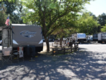 Trailer in gravel site at Mendocino Redwoods RV Resort - thumbnail