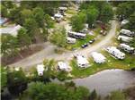 An aerial view of the sites and swimming pool at RAYPORT CAMPGROUND - thumbnail