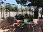 View larger image of Fenced area with potted plants on a cart at MISSION RV PARK image #6