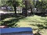 A grassy area with trees at RED BARN RV PARK - thumbnail