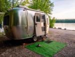 Airstream in waterfront site at Loon's Haven Family Campground - thumbnail