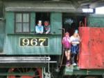Kids on vintage train at PIONEER VILLAGE CAMPGROUND - thumbnail
