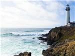 View larger image of A lighthouse overlooking the ocean nearby at REDWOOD MEADOWS RV RESORT image #12