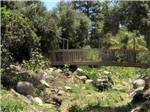 View larger image of A wooden bridge over some rocks at RANCHO LOS COCHES RV PARK image #10