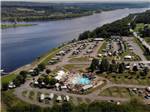 An aerial view of the campground at HARTT ISLAND RV RESORT & WATERPARK - thumbnail