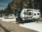 Trailers in snowy RV sites at Ouray Riverside Resort - thumbnail
