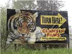 View larger image of Sign declaring Claws n Paws Wild Animal Park at DELAWARE RIVER FAMILY CAMPGROUND image #10