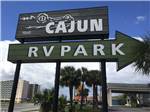 View larger image of The front entrance sign at CAJUN RV PARK image #9