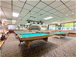 View larger image of A room of pool tables at SUPERSTITION SUNRISE RV RESORT image #12