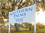 View larger image of Sign at entrance to RV park at SOUTHERN PALMS RV RESORT image #1