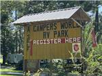 View larger image of The front entrance sign at A CAMPERS WORLD image #2