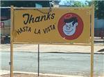 View larger image of Hasta La Vista sign with Good Sam logo at OK RV PARK image #12