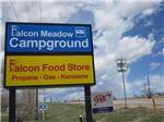 Sign at entrance to RV park at FALCON MEADOW RV CAMPGROUND - thumbnail