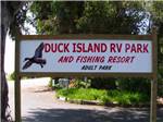 The front entrance sign at DUCK ISLAND RV PARK & FISHING RESORT - thumbnail