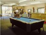 View larger image of The pool table in the recreation hall at TWIN TAMARACK FAMILY CAMPING  RV RESORT image #6
