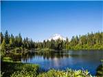 View larger image of Snowcapped mountains and RVs camping at MOUNT HOOD VILLAGE CAMPGROUND image #2