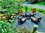 Adirondack chairs around a fire pit - thumbnail