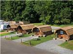 Row of cabins for guests at MEMPHIS GRACELAND RV PARK & CAMPGROUND - thumbnail