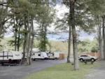 Parked trailers at site Seven Mountains Campground & Cabins - thumbnail